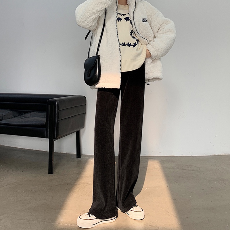 Quần ZHELIHANGFEI ống rộng lưng cao thời trang phong cách