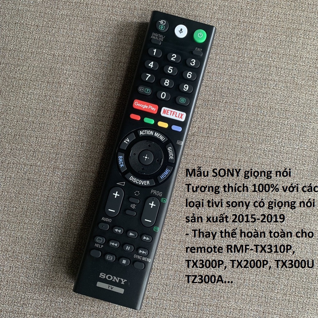 Điều khiển tivi Sony giọng nói Smart, Bravia, 4K, remote tv sony thông minh, mót tivi sony RMF-TX300P, TX300P 55X8000E
