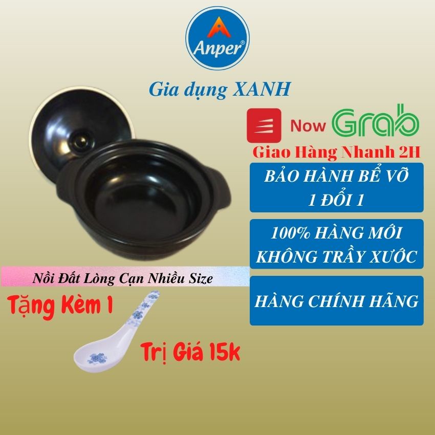 Nồi đất kho cá kho thịt lòng CẠN (KO BẾP TỪ)  nồi đất nấu mì cay  kho quẹt kiểu nồi đất hàn quốc