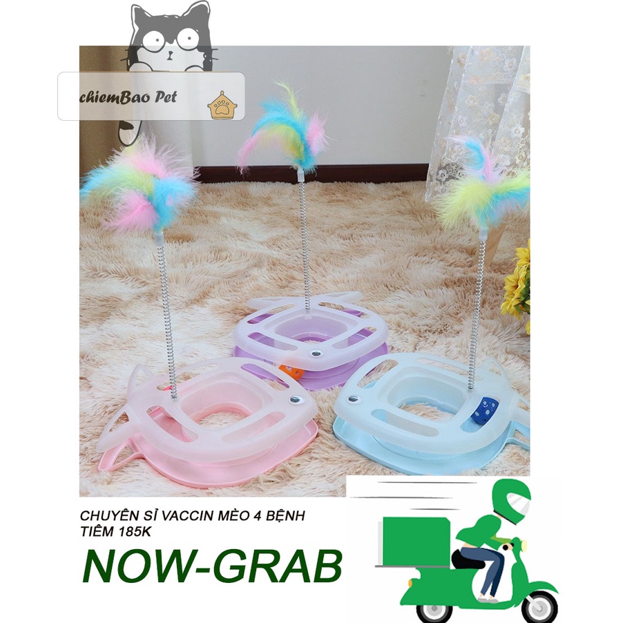 đồ chơi mèo tháp bóng đầu mèo cao cấp