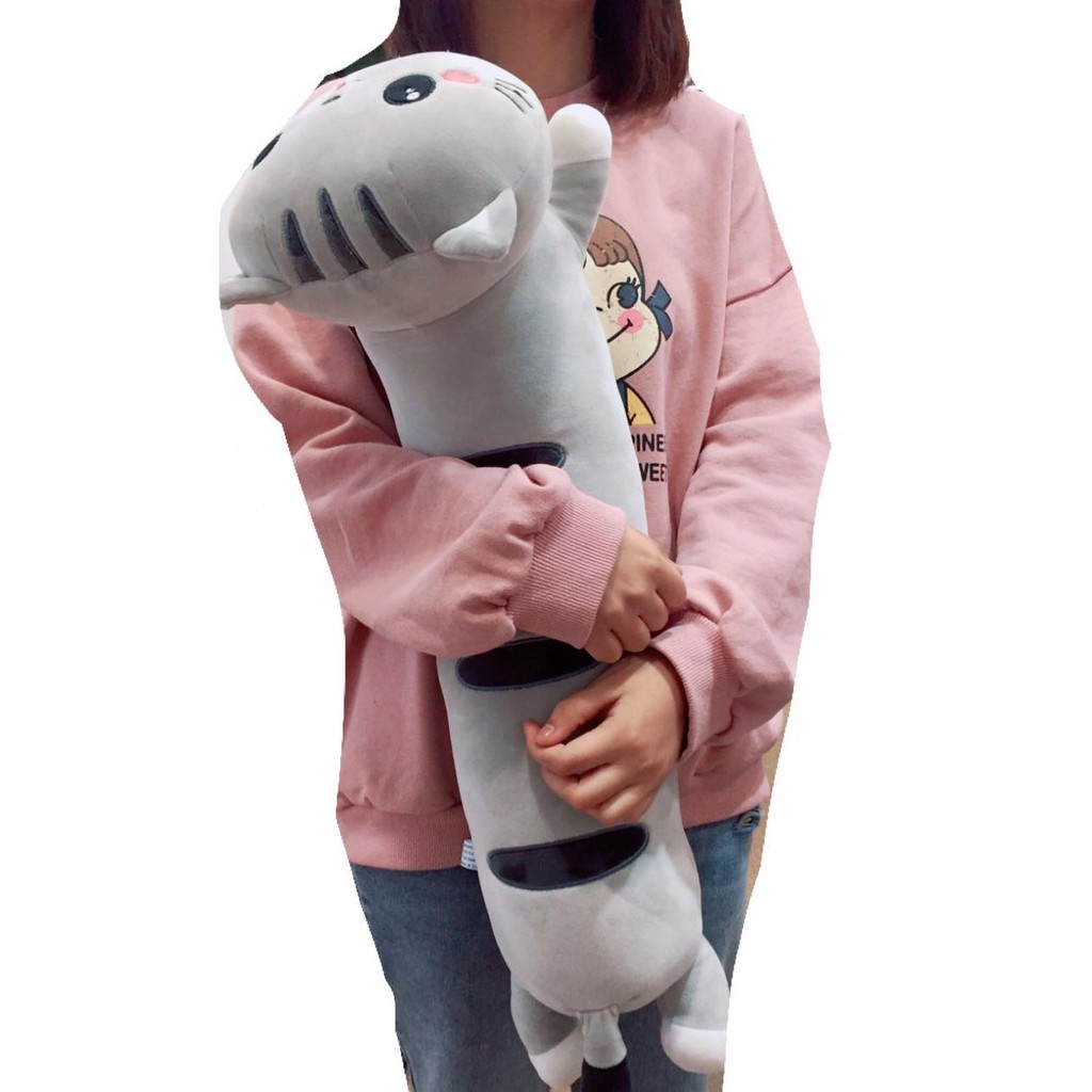 gấu bông gối ôm dài mèo xinh 70cm