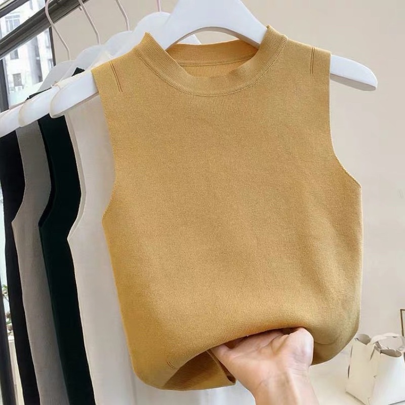 Áo len sát nách mặc vest cổ tròn cao cấp