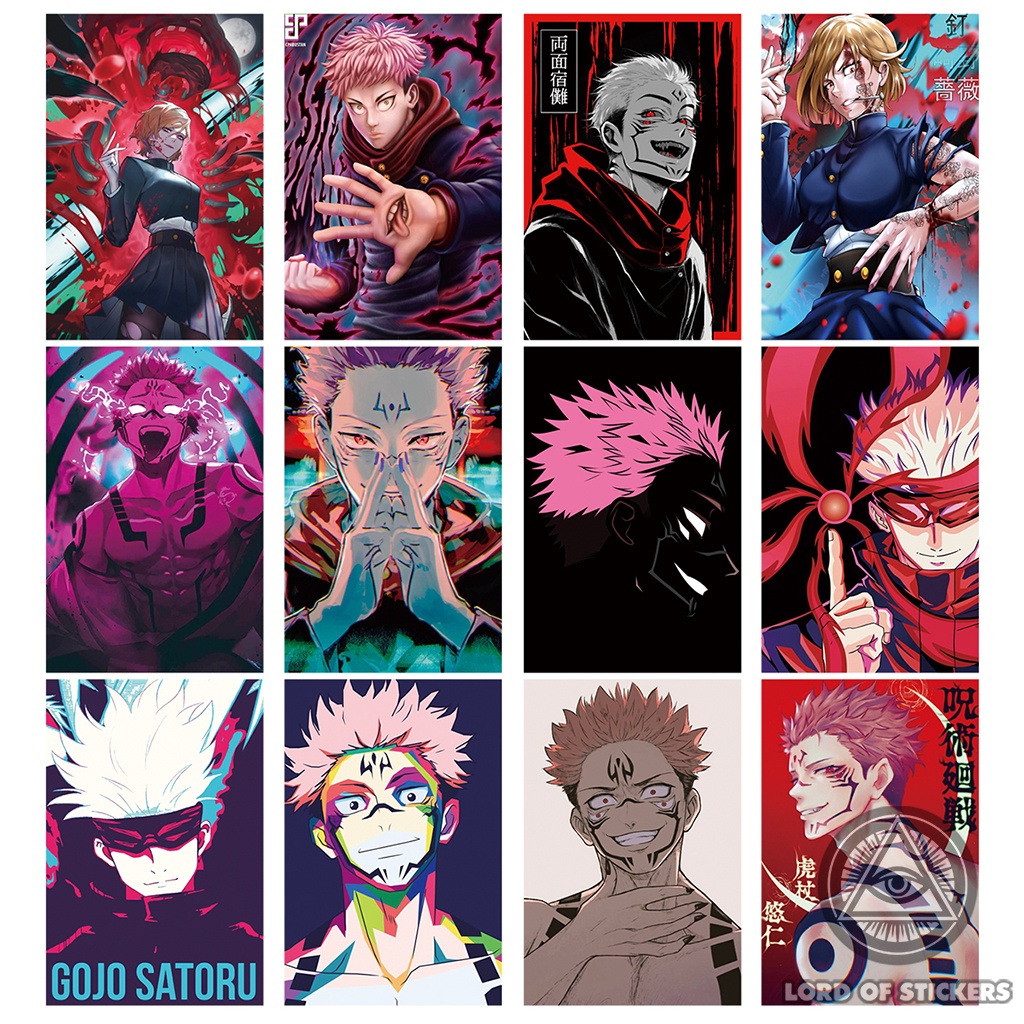 Set 50 Hình Dán Jujutsu Kaisen Sticker Anime Manga Chú Thuật Hồi Chiến Trang Trí Mũ Bảo Hiểm, Điện Thoại, Laptop, Xe, Sổ