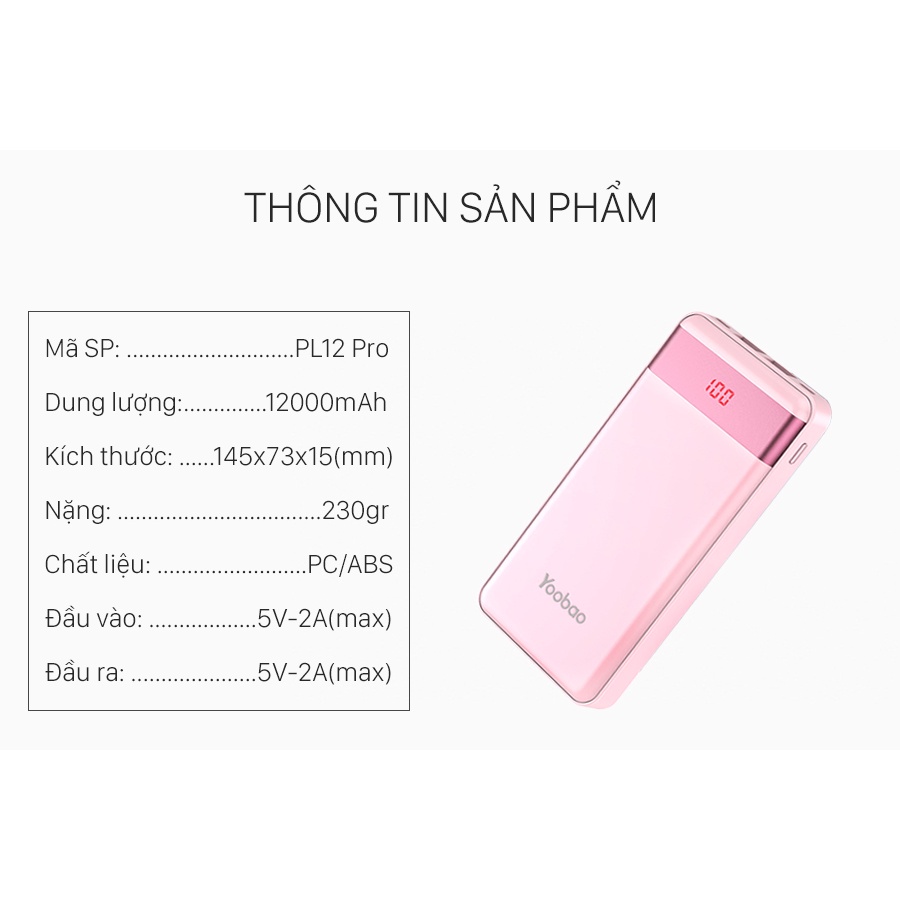 Sạc dự phòng Yoobao - VIETPHUKIENHN