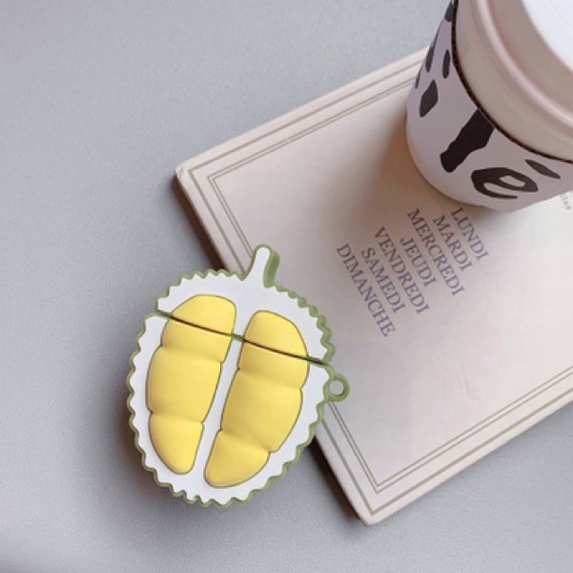 🍓🍌🍑Case Silicon 🍓🍌🍑 Vỏ bao Airpods 2 AirPod 1 đựng tai nghe không dây i11 i12 i18 ... tặng kèm móc đeo