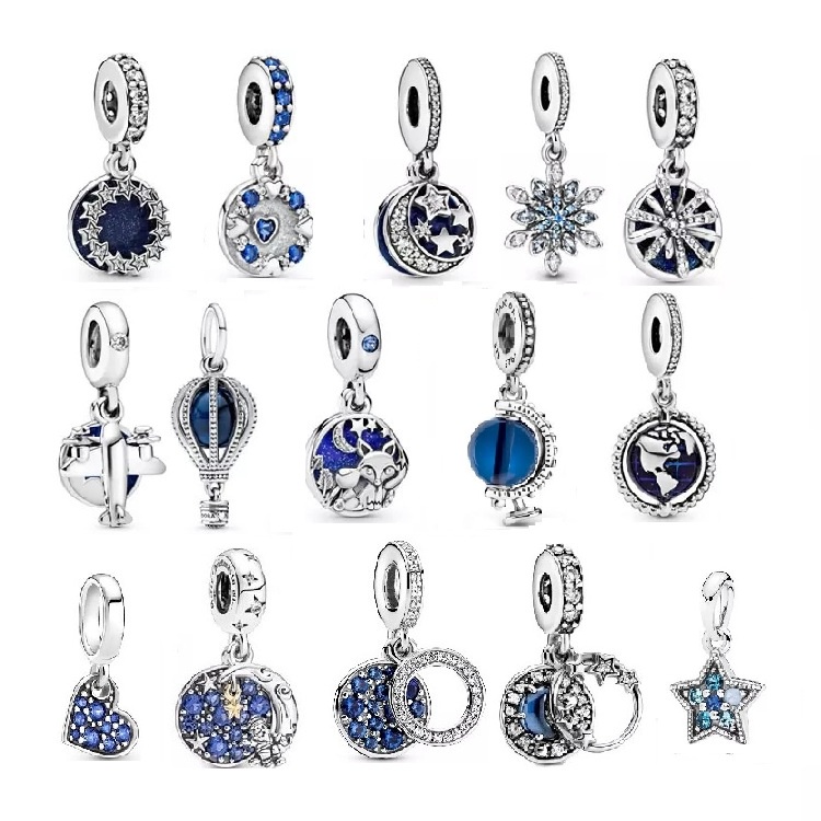 Tổng hợp charm treo màu xanh đậm- Trang sức bạc Venus