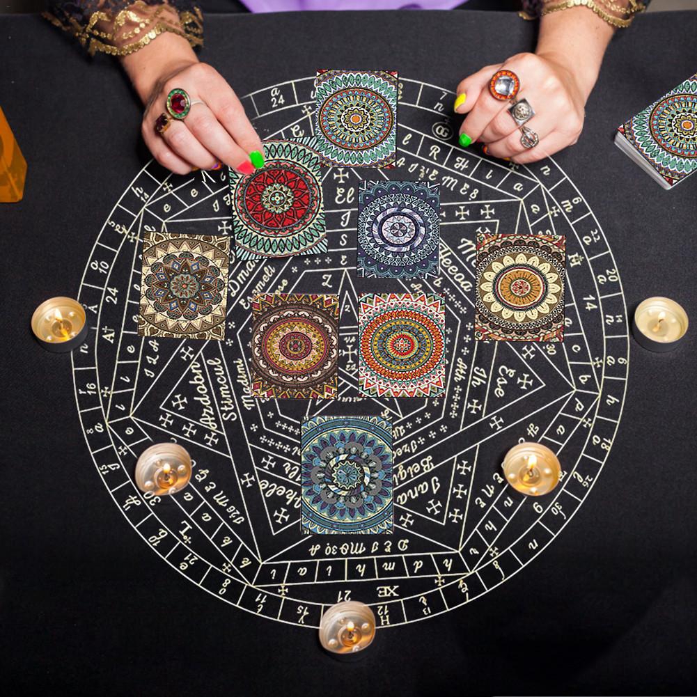 Khăn Nhung Trải Bàn In Hình Lá Bài Tarot Kích Thước 60x60cm