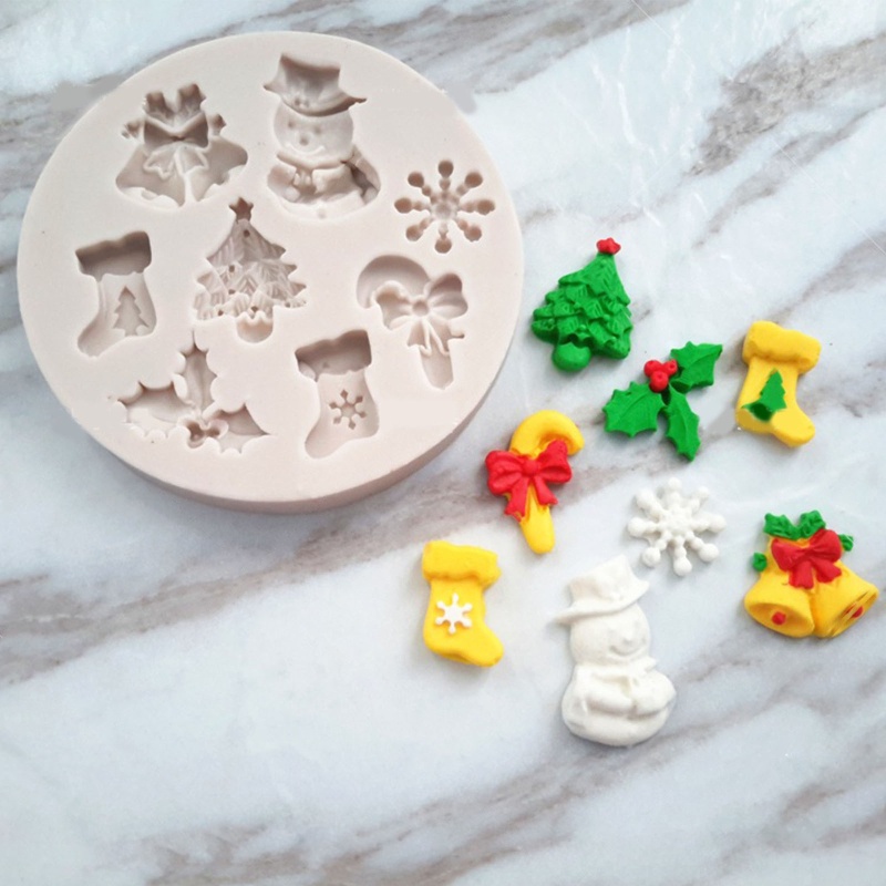 Khuôn silicone Làm Bánh Tạo Hình Chủ Đề Giáng Sinh 3d Độc Đáo Tiện Dụng