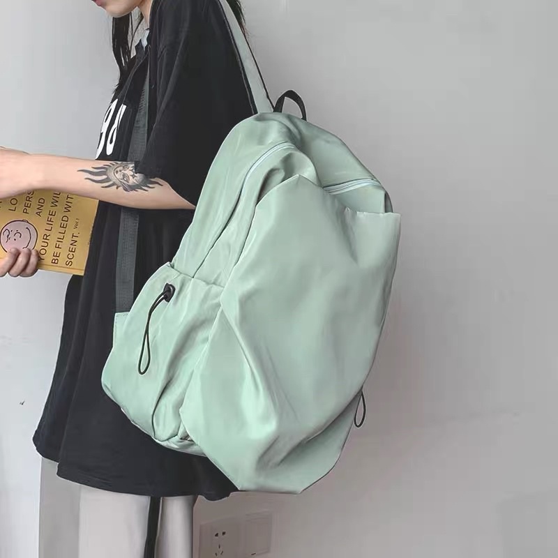Balo basic trơn thời trang Hàn Quốc sinh viên học sinh đựng vừa sách vở laptop đi học đi làm
