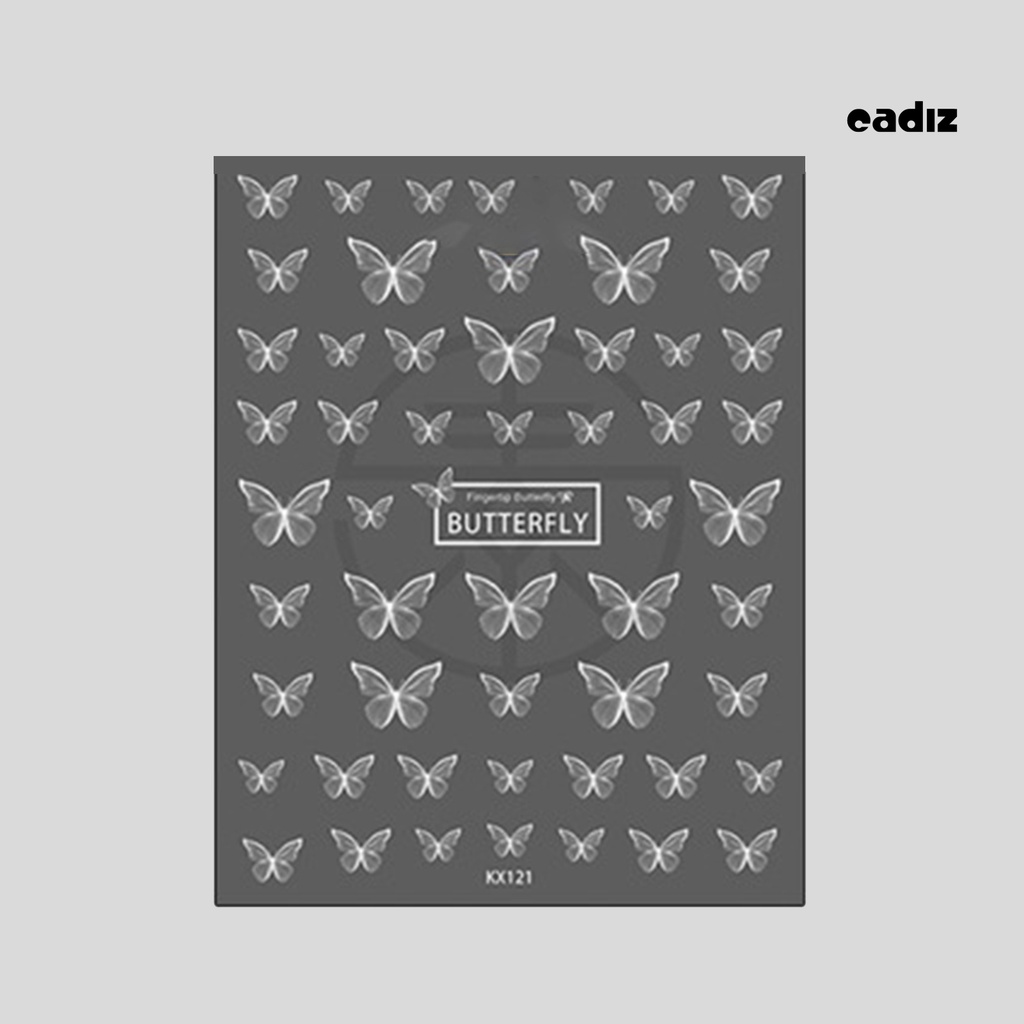 Miếng Dán Trang Trí Móng Tay Hình Bướm Trắng Dễ Sử Dụng Cho Nữ