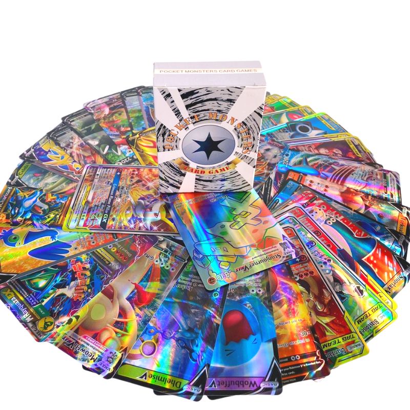 Bộ Thẻ Bài Chơi Pokemon 64 Thẻ (4MEGA +20TEAM +32V +8VMAX) Chơi Đối Kháng New Đẹp