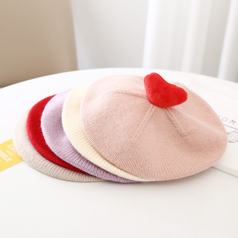 Mũ nồi len màu trơn đáng yêu phong cách Hàn Quốc thời trang cho bé
