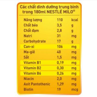 Milo 180ml ( lốc 4 hộp )