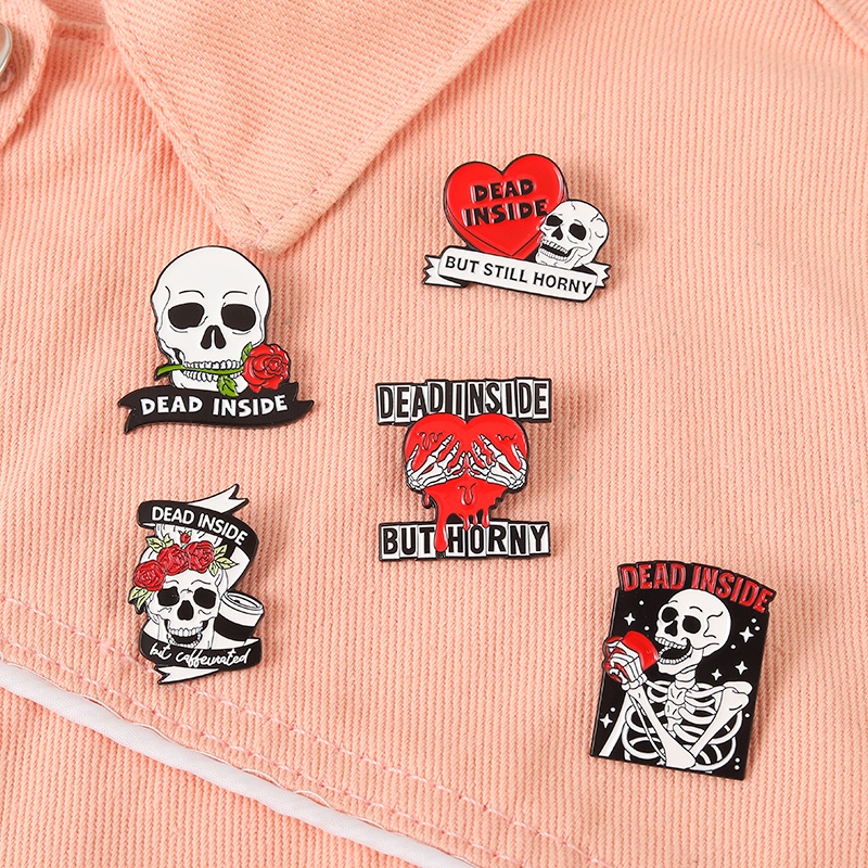 Ghim Cài Áo Hình Đầu Lâu Năm Phong Cách Sáng Tạo Tráng Men Thích Hợp Làm Quà Tặng Cho Bạn Bè