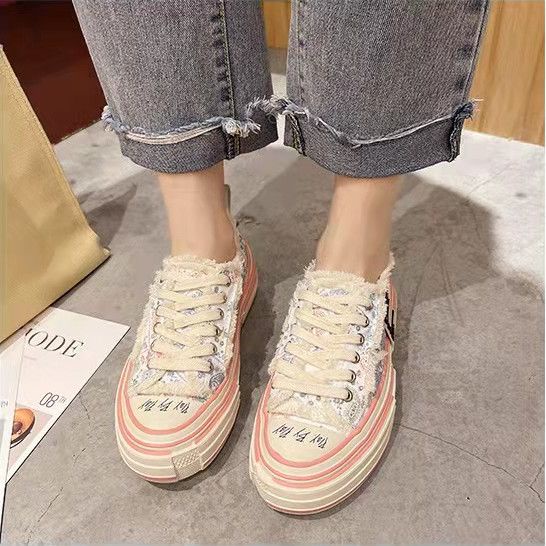 Giày Thể Thao Canvas Đế Dày Tăng Chiều Cao Phong Cách Mới