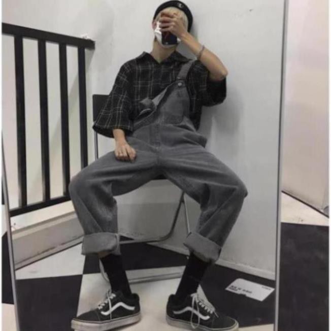 [ CÓ SẴN ] Quần Yếm Grey Scale Unisex style Hàn Quốc CÓ HÌNH THẬT | BigBuy360 - bigbuy360.vn