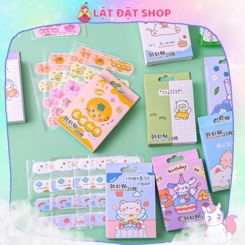 🐻 Hộp 20 miếng băng keo cá nhân hoạ tiết gấu dễ thương cho bé 🐻