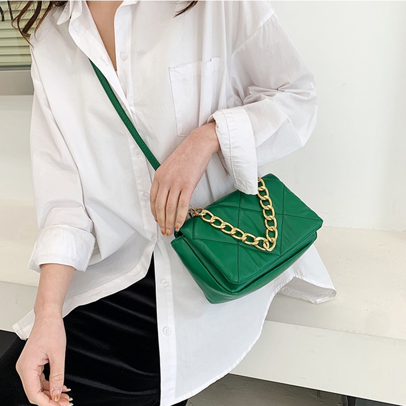 Túi đeo chéo IELGY hình vuông màu trơn phong cách Hàn Quốc thời trang cho nữ