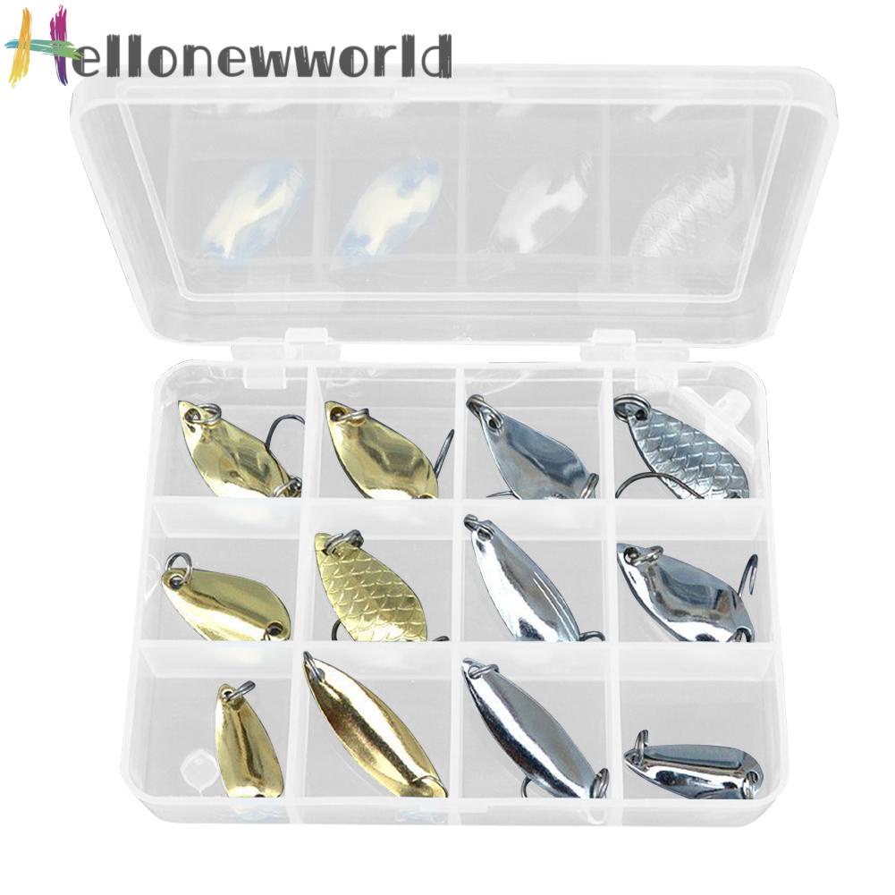 Hộp 12 Mồi Giả Câu Cá Bằng Kim Loại Cứng