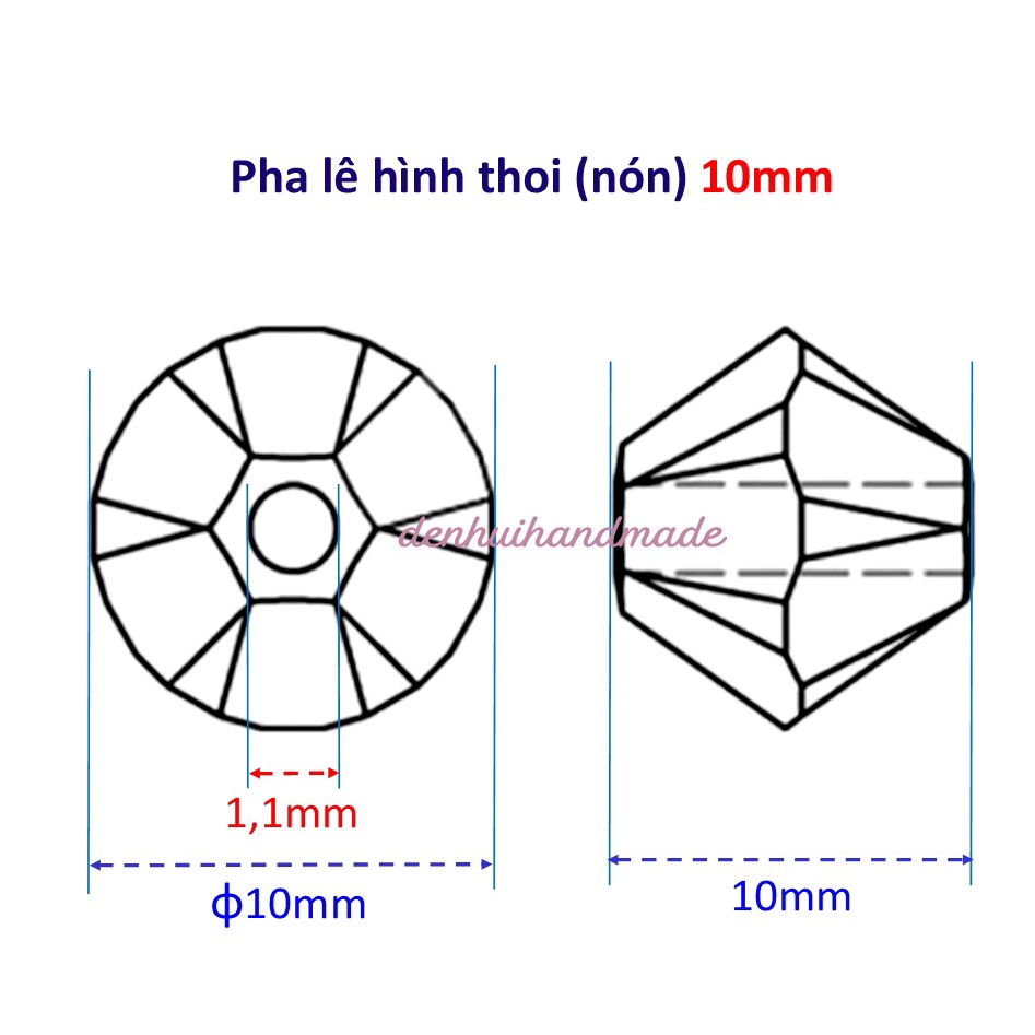 Viên Pha Lê Thoi 10mm