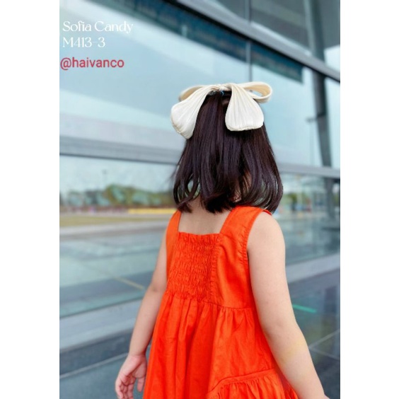 Đầm váy đi chơi xòe rộng bé gái vải mềm nhập haivanco màu tươi sáng mềm mại và thoáng mát đi học đi chơi đều đẹp