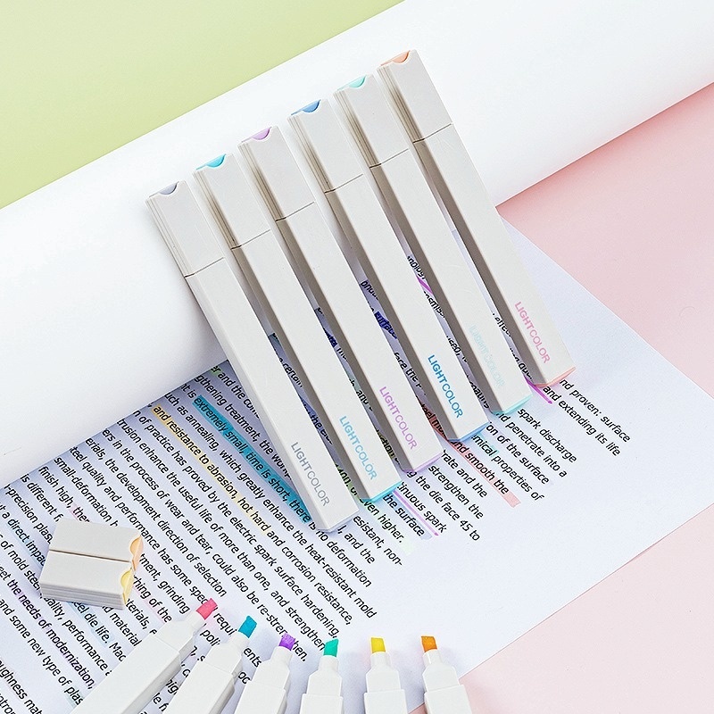 Set 6 Bút Dạ Quang Bút Highlight Bút Ghi Chú Đẹp Xịn Rẻ Tiện Dụng Cho Người Đi Học/Người Đi Làm