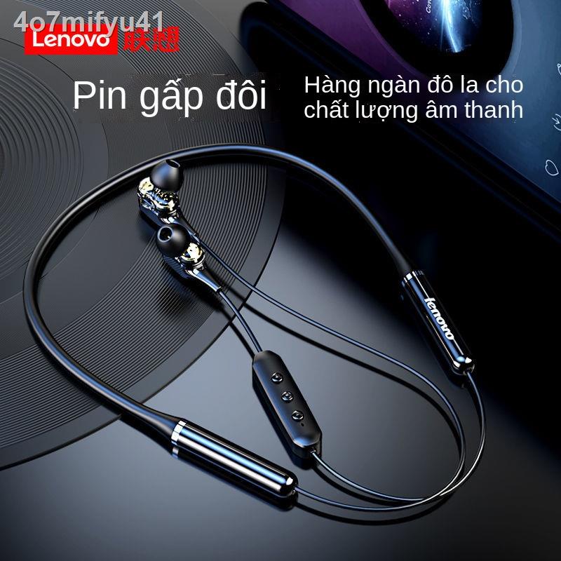 ™﹉❁Tai nghe bluetooth không dây Lenovo treo cổ in-ear hai chạy thể thao Điện thoại di động Huawei phổ thông chí