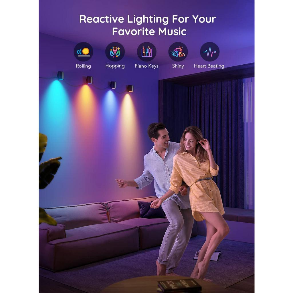 Đèn LED gắn tường trang trí nội thất Govee RGBWW Smart Fixture Light H6087 | Thắp sáng phòng khách, cầu thang, hành lang
