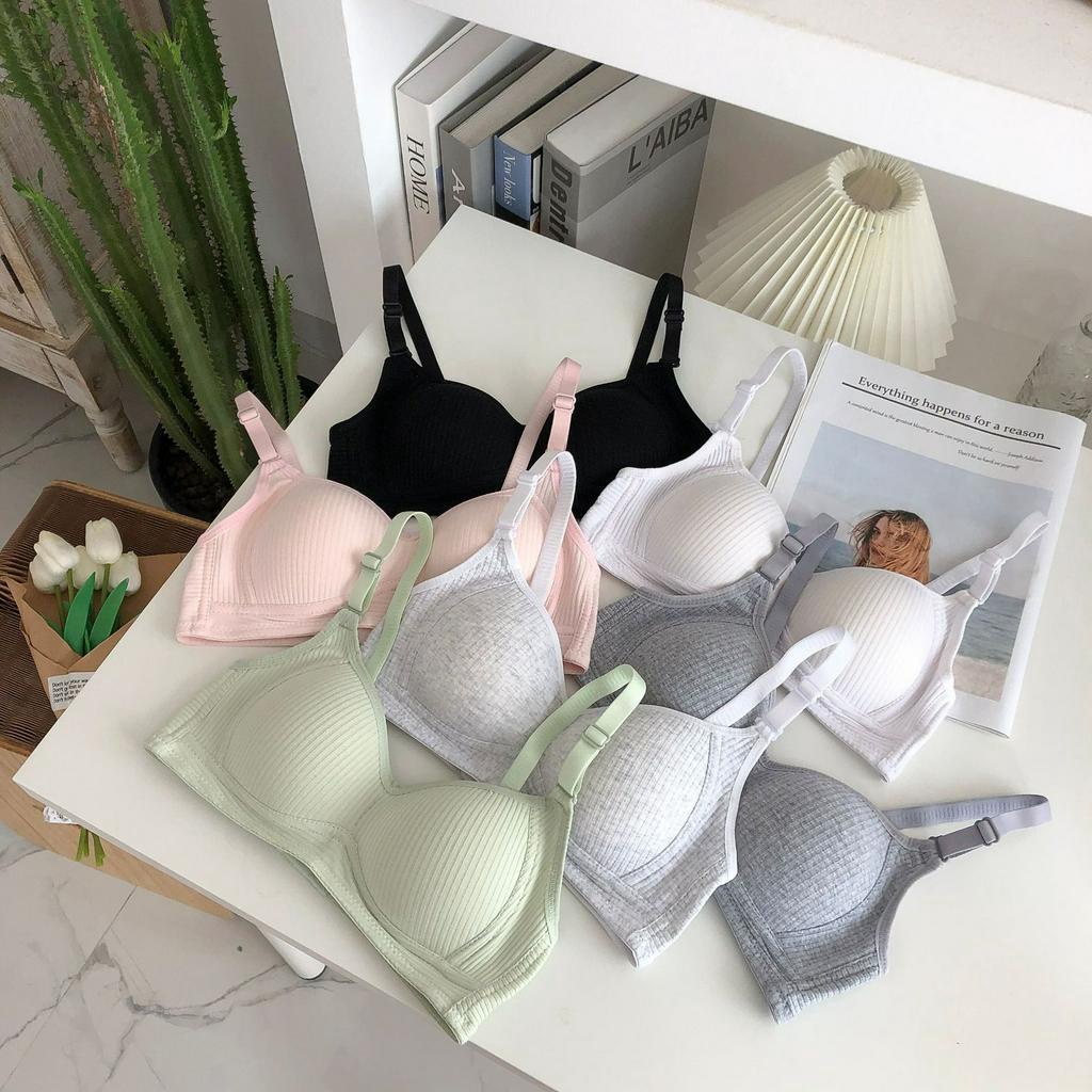 Áo ngực nữ Sinh vải cotton thoáng mát,không gọng, đệm mỏng cup ngực nhỏ không hở viền - 3FASHION AN05