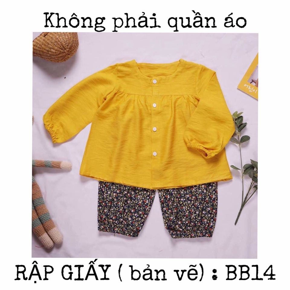 RẬP GIẤY( bản vẽ)_ BB14_ bộ đồ bé gái