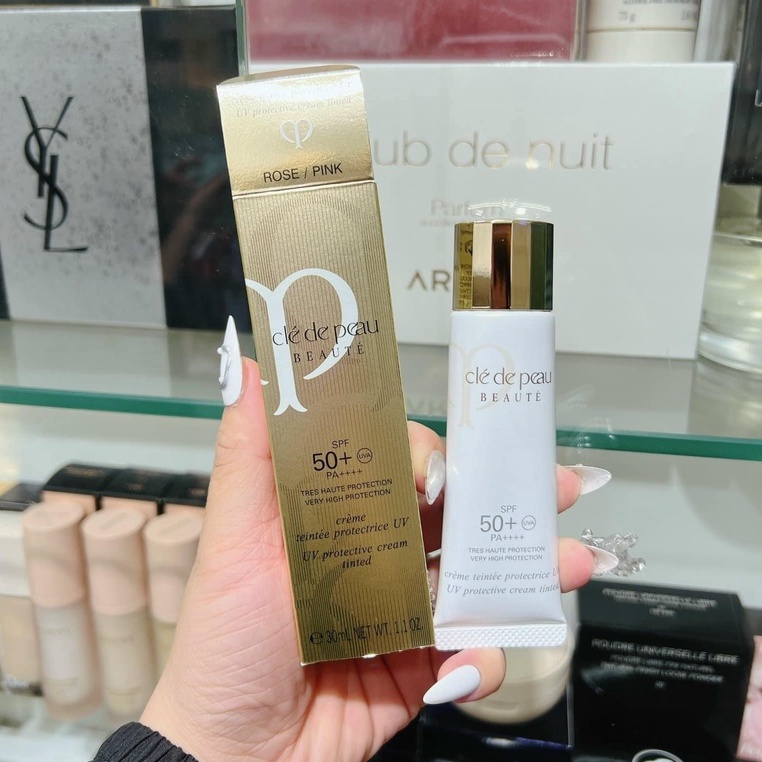 Kem Chống Nắng Có Màu Cle De Peau Beaute UV Protective Cream Tinted SPF50+ PA++++ Rose / Pink 30ML