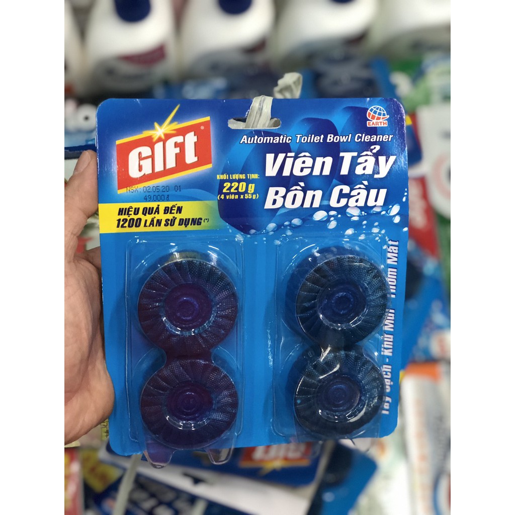 VIÊN TẨY BỒN CẦU GIFT ( VỈ 4 VIÊN)