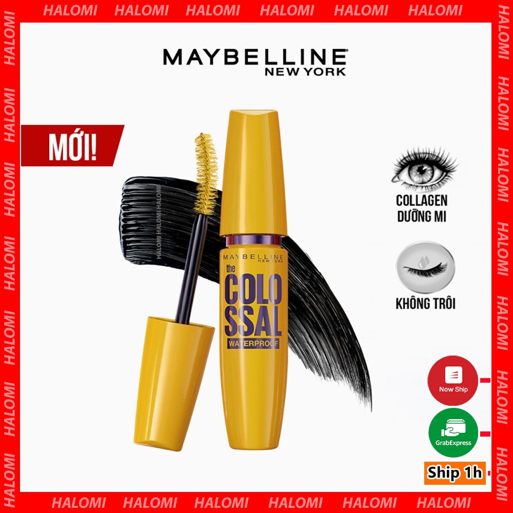 Mascara Maybelline Colossal Vàng Làm Dày Mi Gấp 10 Lần & Ngăn Rụng Mi Waterproof Black 9.2ml