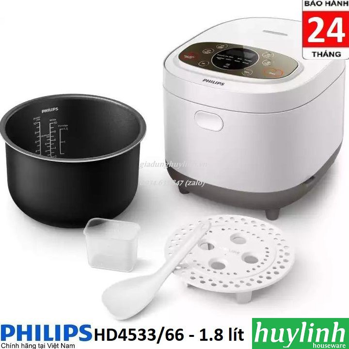 [Mã ELHAMS5 giảm 6% đơn 300K] Nồi cơm điện tử Fuzzy Logic Philips HD4533 - 1.8 lít - BH 2 năm chính hãng