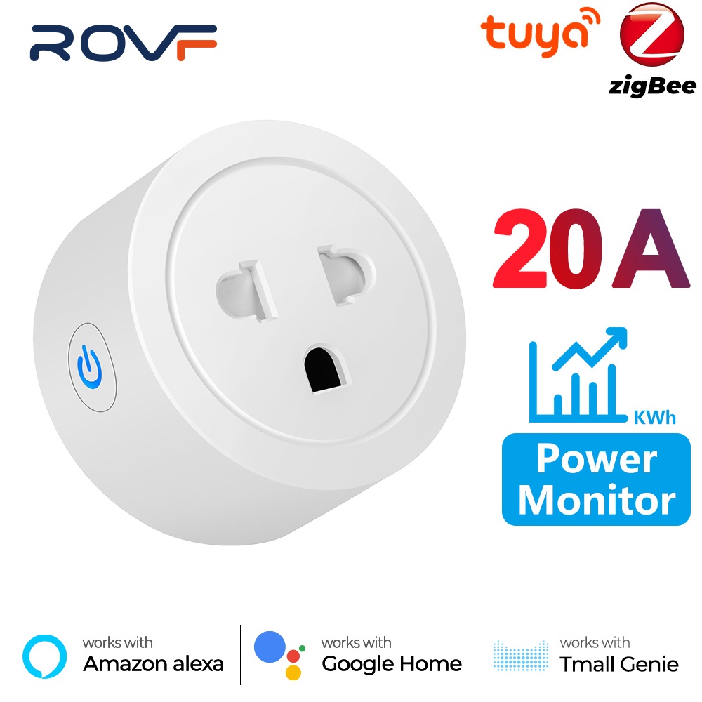 ROVF Phích cắm ổ cắm nhà thông minh 20A / 16A Tuya ZIGBEE Việt Nam Thông số kỹ thuật tiêu chuẩn Mỹ và Châu Âu Đo thời gian pin điện thoại di động