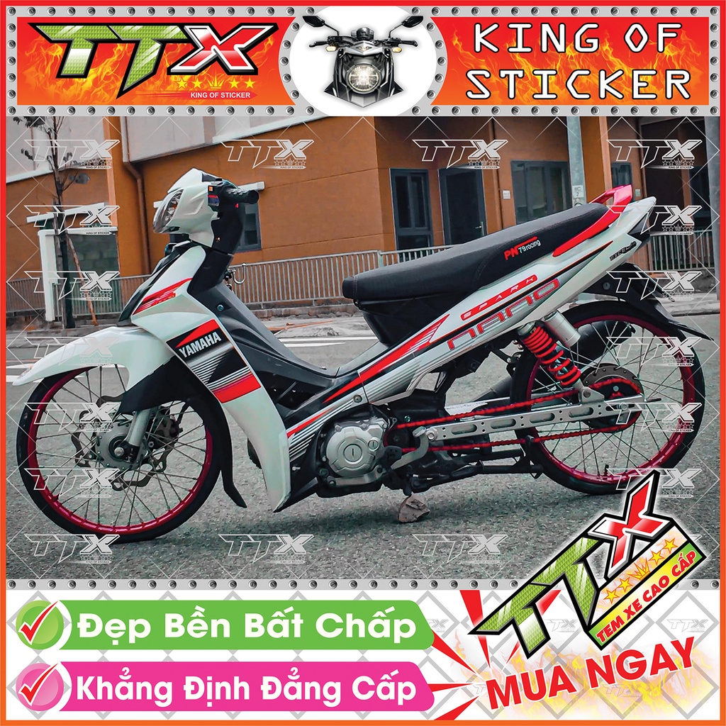 Tem Xe Sirius Trắng Đen Spark Nano - Tem Sirius Spark Nano Đen Trắng Siêu Đẹp - Mẫu Team Sirius Trắng Đen (s052-A14)