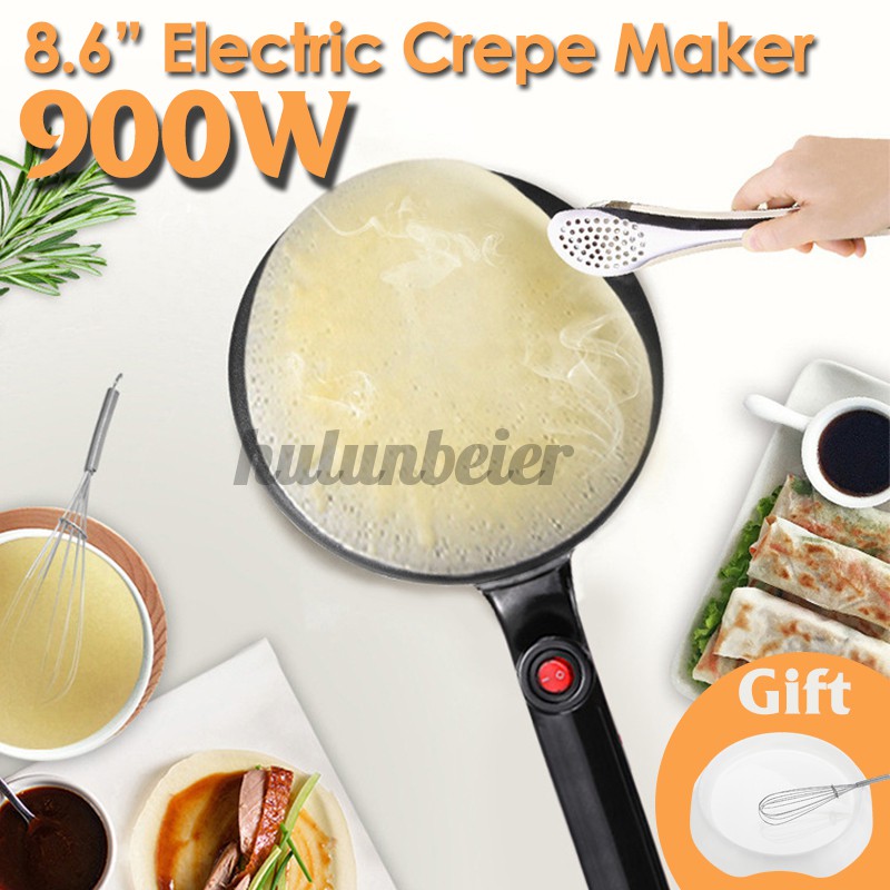 upgrade 900W 220V Non-stick Electric Crepe Pizza Maker Pancake Non-stick Griddle Baking Pan Cake Machine Kitchen Cooking Tools Crepe