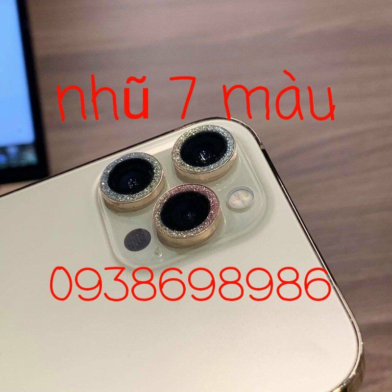 bộ dán camera nhũ 7 màu YH cho iPhone 14 pro max/14/13 pro max/13/12 pro max / 12/ 11 pro max/11/11 pro tình tế đẹp mắt