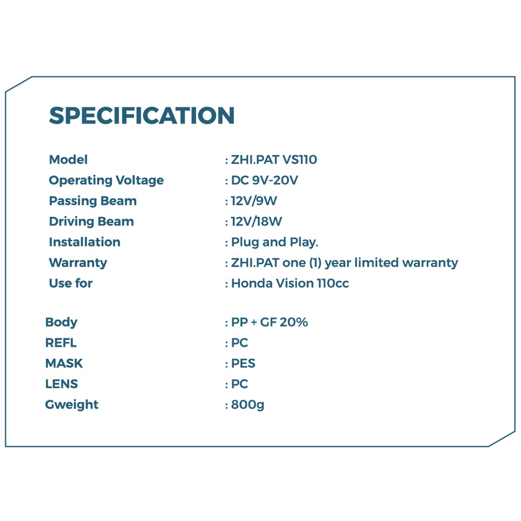 Đèn led 2 tầng ZHI.PAT VS110 cho Vision 2020 – 2021  chính hãng ZHI.PAT. BH 12 tháng