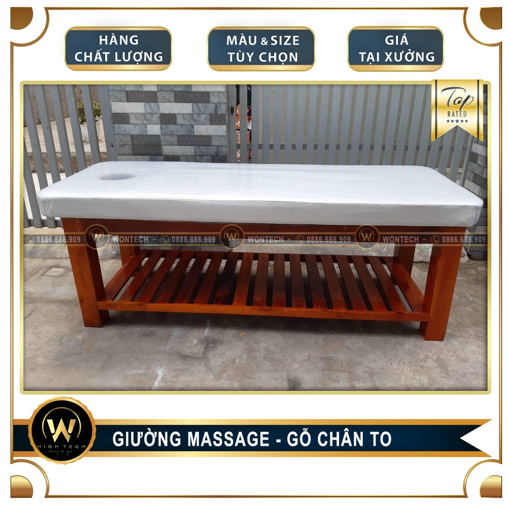 [WONTECH - NOW SHIP] Giường Massage Spa &quot;GỖ&quot; - Chân To.