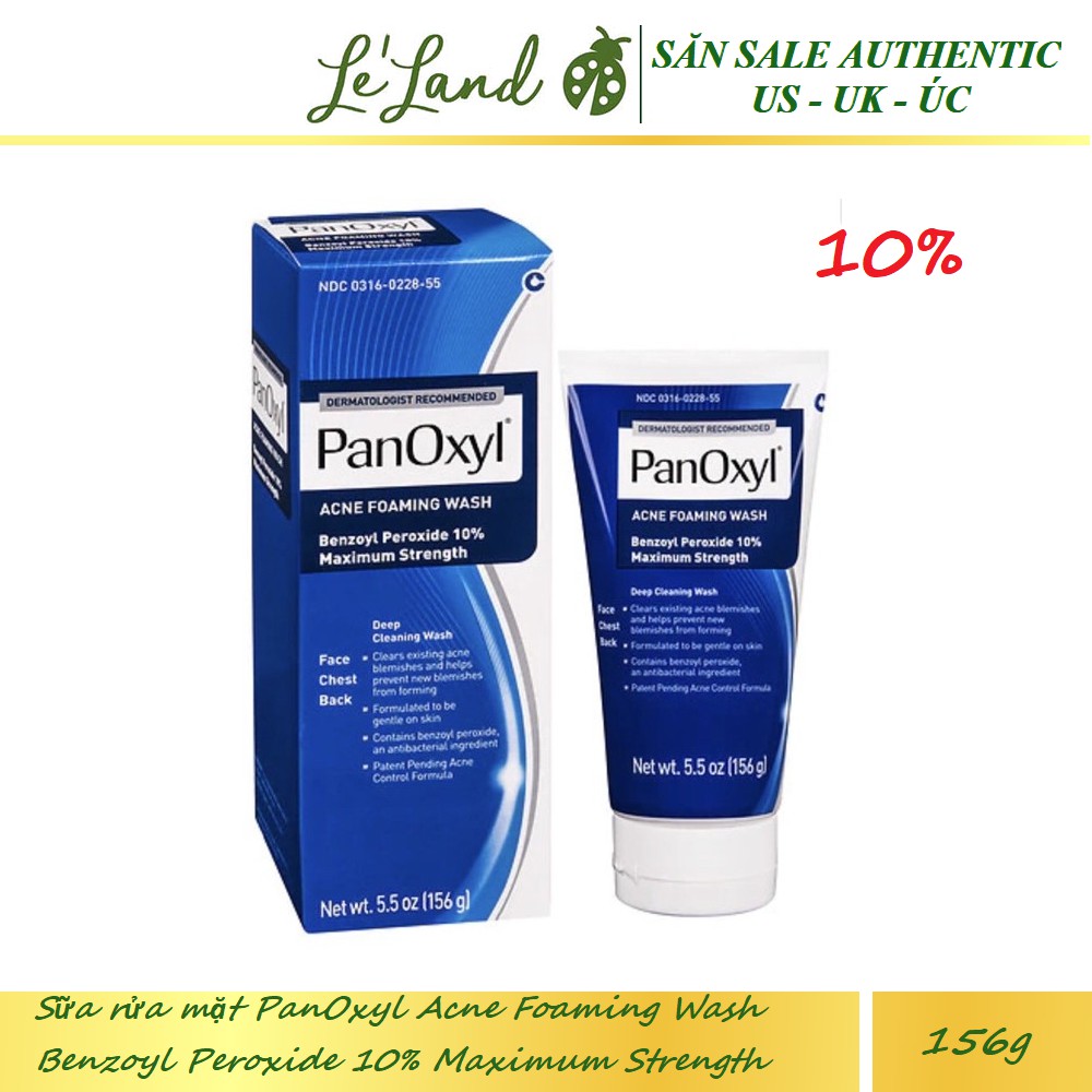 Bill Us - Sữa rửa mặt PanOxyl Acne Foaming Wash Benzoyl Peroxide 10% Maximum Strength 156g