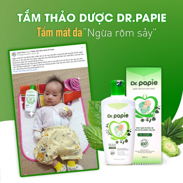 Nước tắm thảo dược cho bé Dr Papie