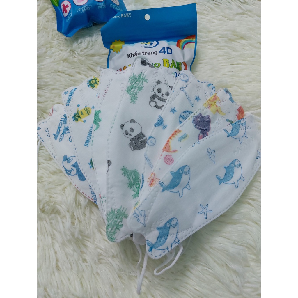 Combo 10 - 50 Cái Khẩu Trang Trẻ Em KF94 Có In Hình - Ôm Sát Mặt - Có Nẹp Mũi Chống Tuột