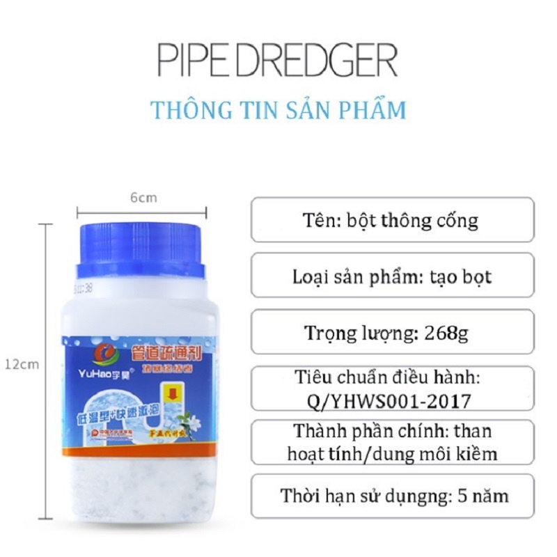 Bột thông cống cực mạnh xử lí triệt để cặn bã chất thải hữu cơ TUTJNO