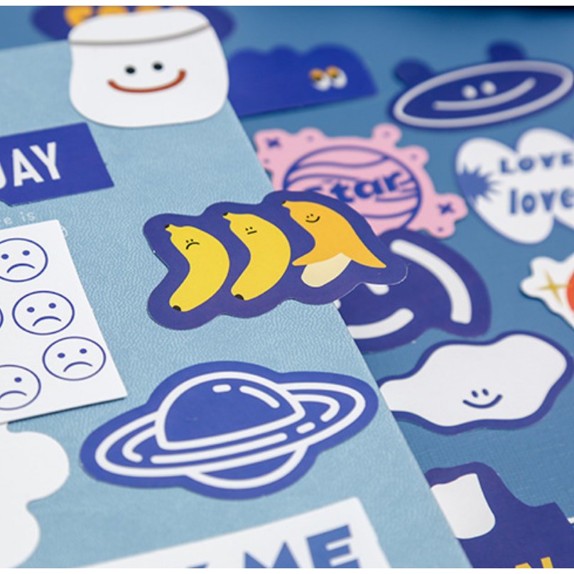 Bộ 40 sticker Mr.Paper Smiling face hình dán trang trí sổ tay | BSB247