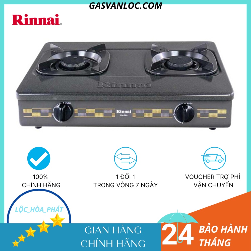 Bếp ga đôi Rinnai RV-260(G)N - Ngọn lửa xanh - Tiết kiệm gas - Hàng chính hãng