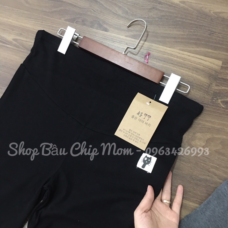 Quần legging BẦU mèo cotton Bozip đẹp- co dãn tối đa