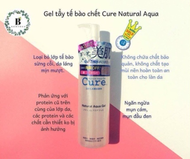 Gel tẩy da chết cure (loại bỏ tế bào chết cure natural aqua gel) - Chính hãng