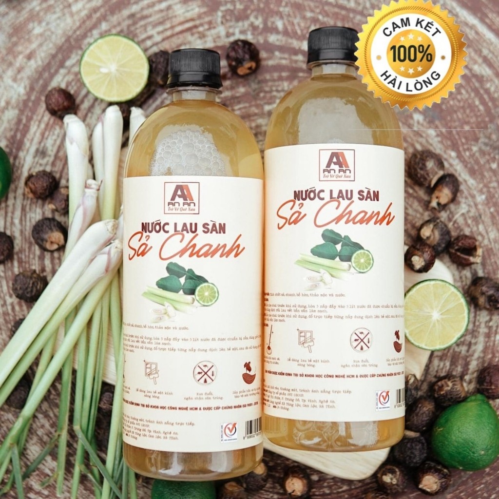Nước Lau Sàn Sả Chanh Đậm Đặc Quế Bồ Hòn An An Hữu Cơ, Nước Lau Sàn Gỗ Sàn Nhà An Toàn Cho Da và Trẻ Nhỏ - 1 Lít