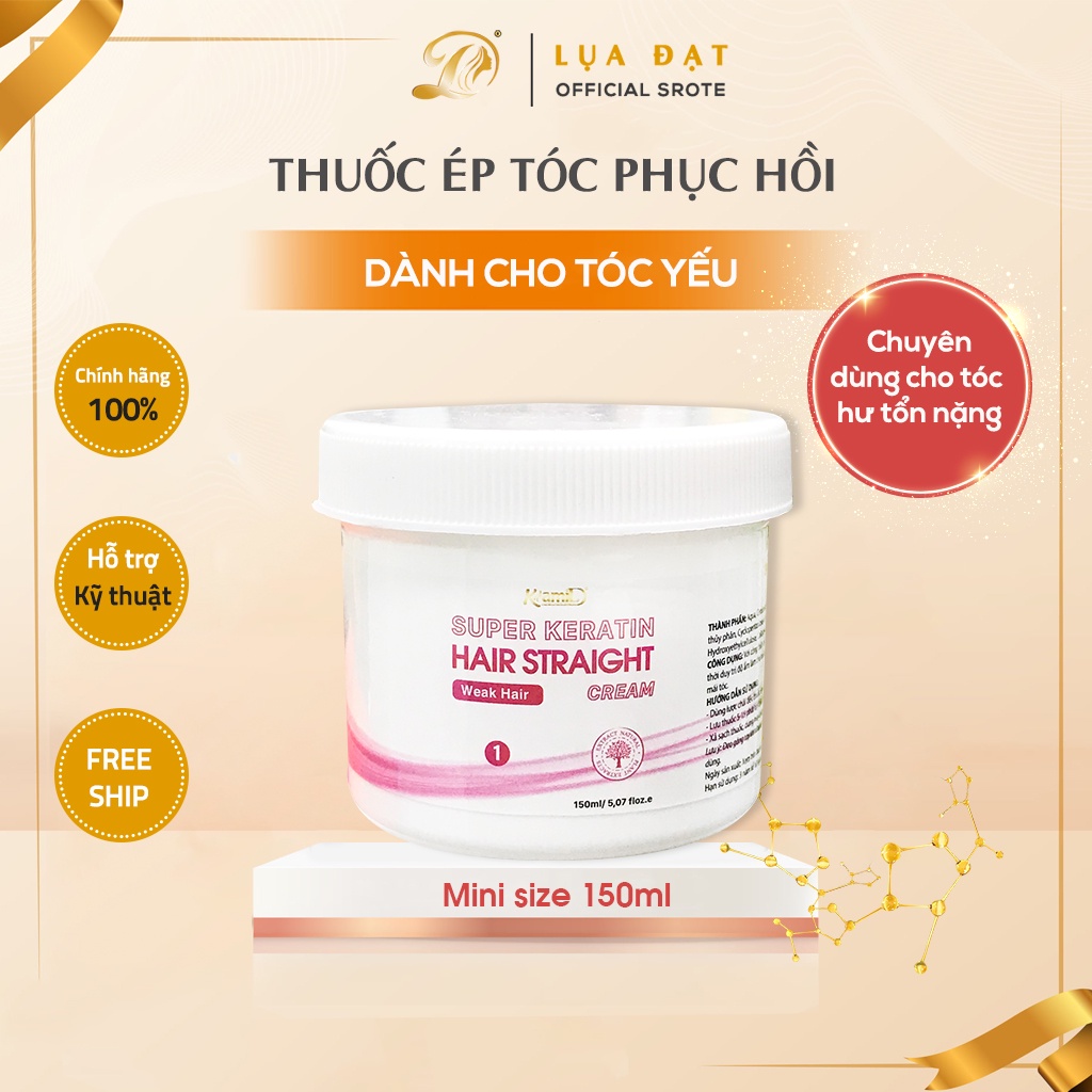 Thuốc duỗi tóc dành riêng cho tóc yếu,thuốc ép tóc không dùng nhiệt KAMI phục hồi tóc hư tổn 500ml
